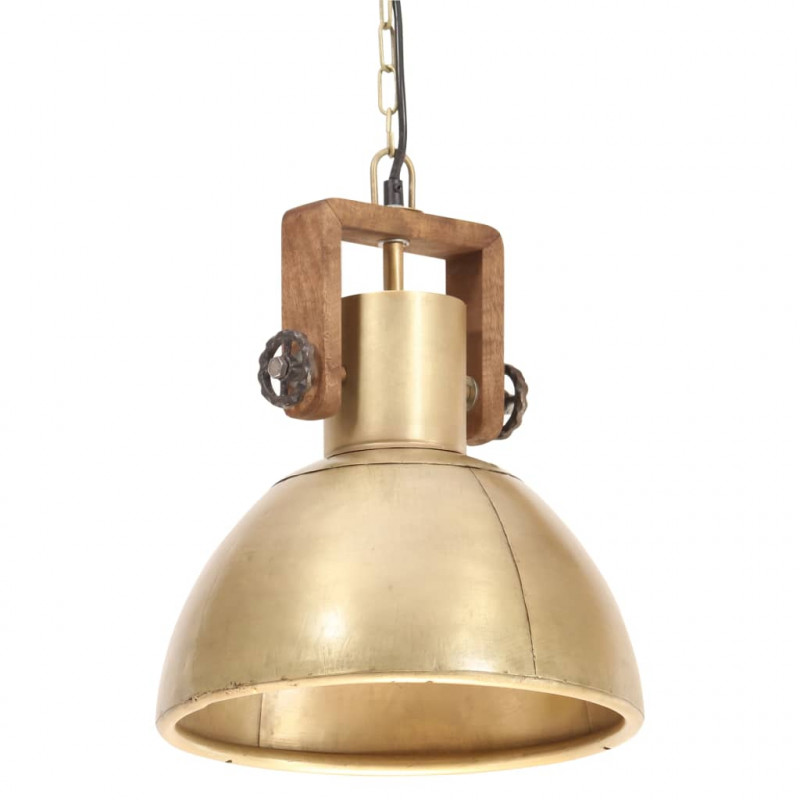 Industrialna lampa wisząca, 25 W, mosiężna, okrągła, 30 cm, E27