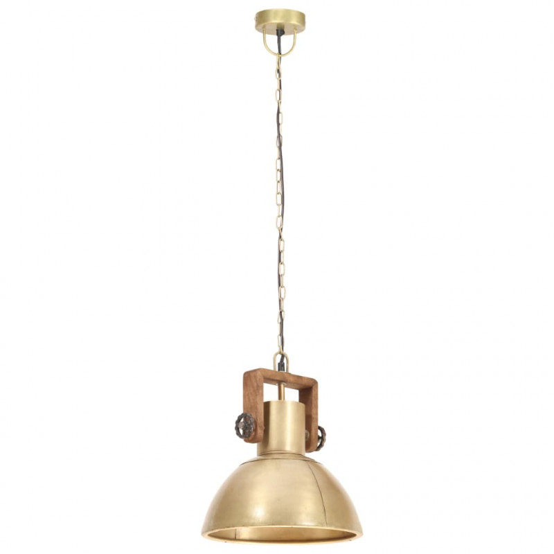 Industrialna lampa wisząca, 25 W, mosiężna, okrągła, 30 cm, E27