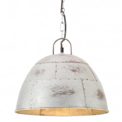 Industrialna lampa wisząca, 25 W, srebrna, okrągła, 31 cm, E27