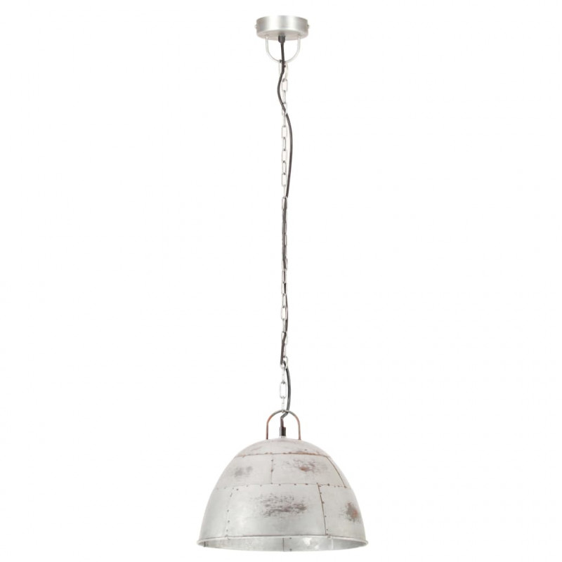 Industrialna lampa wisząca, 25 W, srebrna, okrągła, 31 cm, E27