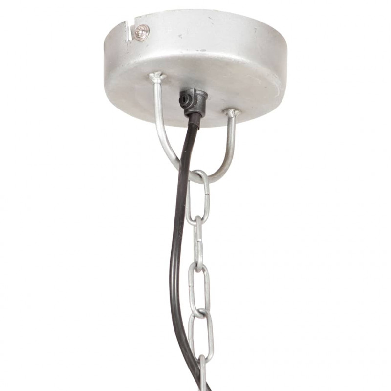 Industrialna lampa wisząca, 25 W, srebrna, okrągła, 31 cm, E27