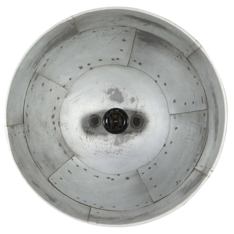 Industrialna lampa wisząca, 25 W, srebrna, okrągła, 31 cm, E27