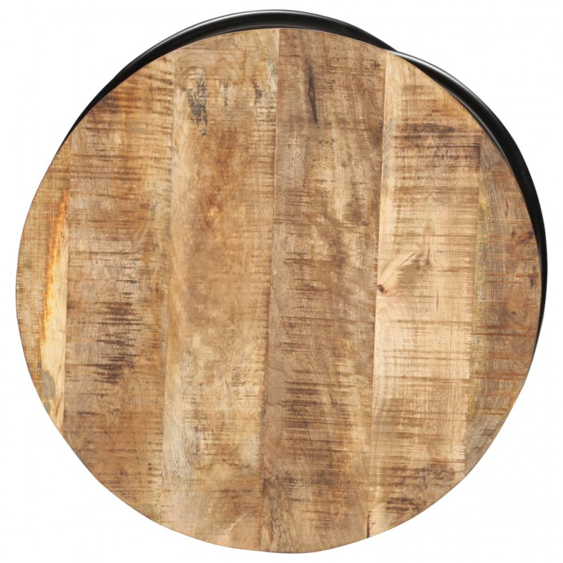 Stolik kawowy, czarny, 60x60x40 cm, lite, surowe drewno mango