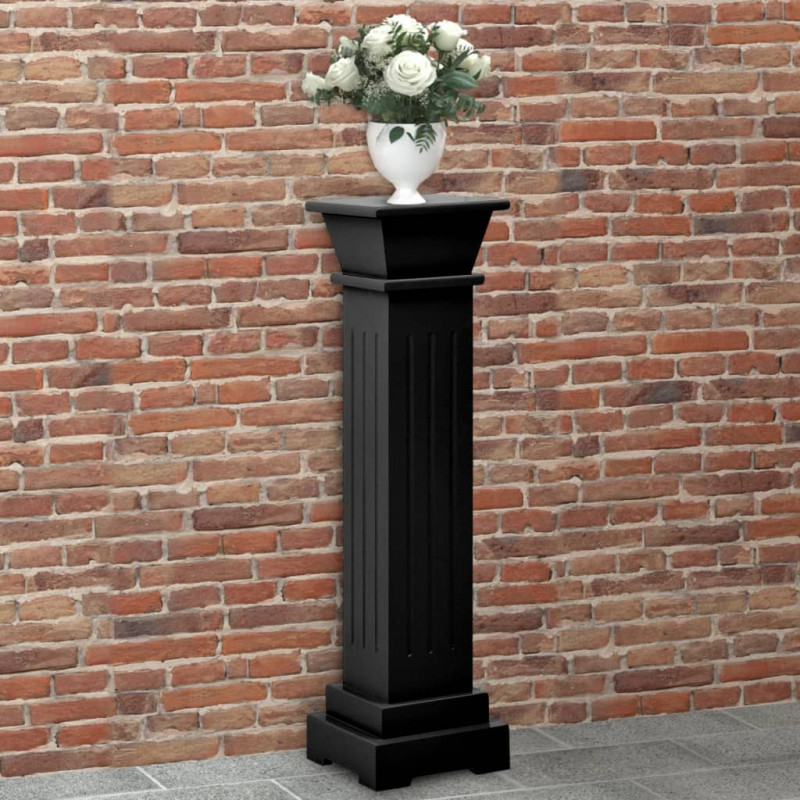 Klasyczny kwietnik w kształcie kolumny, czarny, 17x17x66cm, MDF