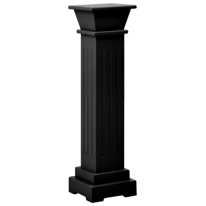 Klasyczny kwietnik w kształcie kolumny, czarny, 17x17x66cm, MDF