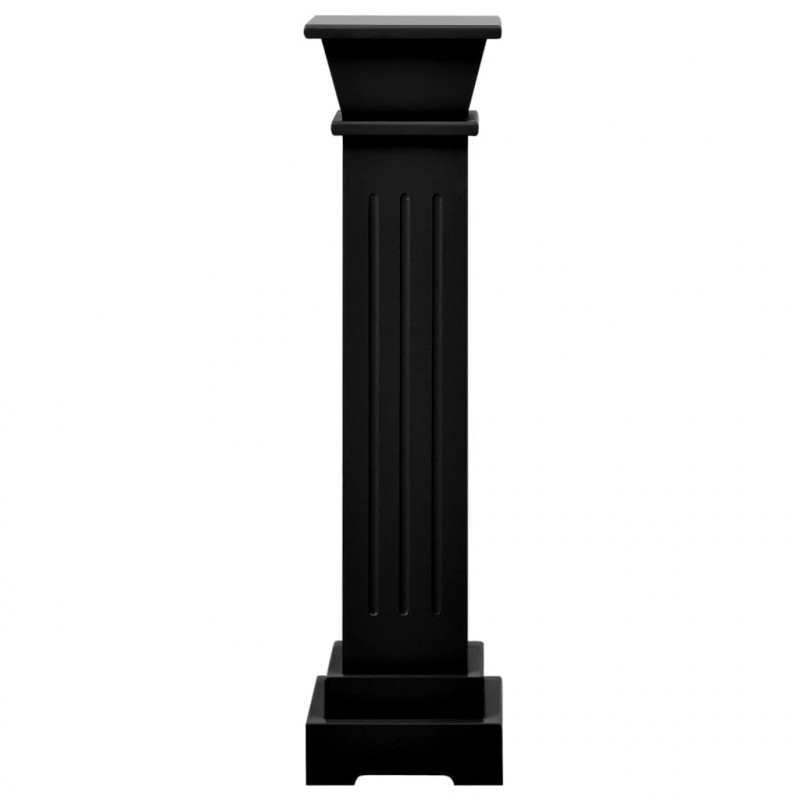 Klasyczny kwietnik w kształcie kolumny, czarny, 17x17x66cm, MDF