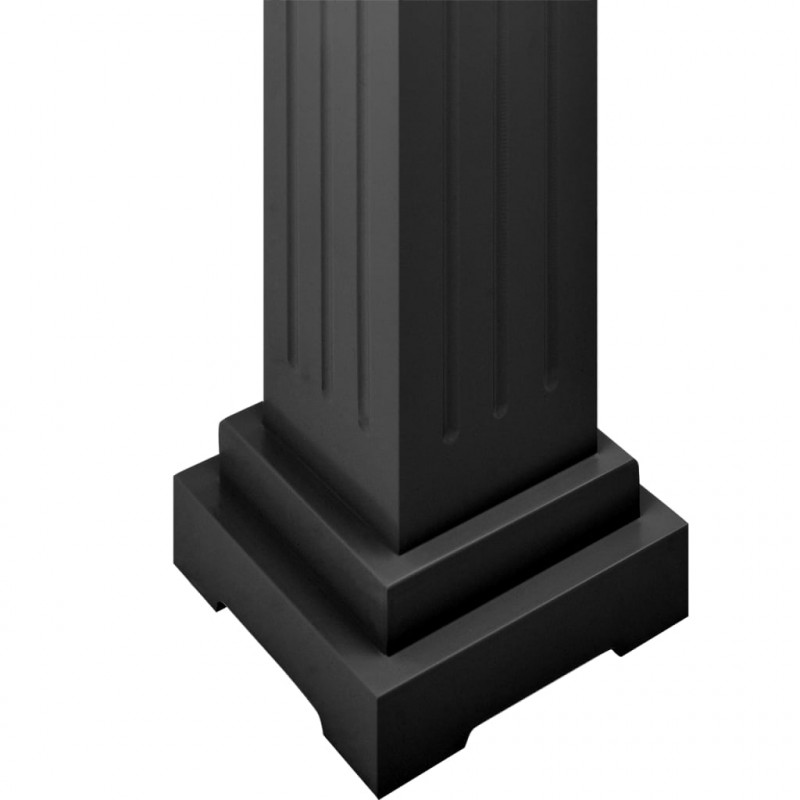 Klasyczny kwietnik w kształcie kolumny, czarny, 17x17x66cm, MDF