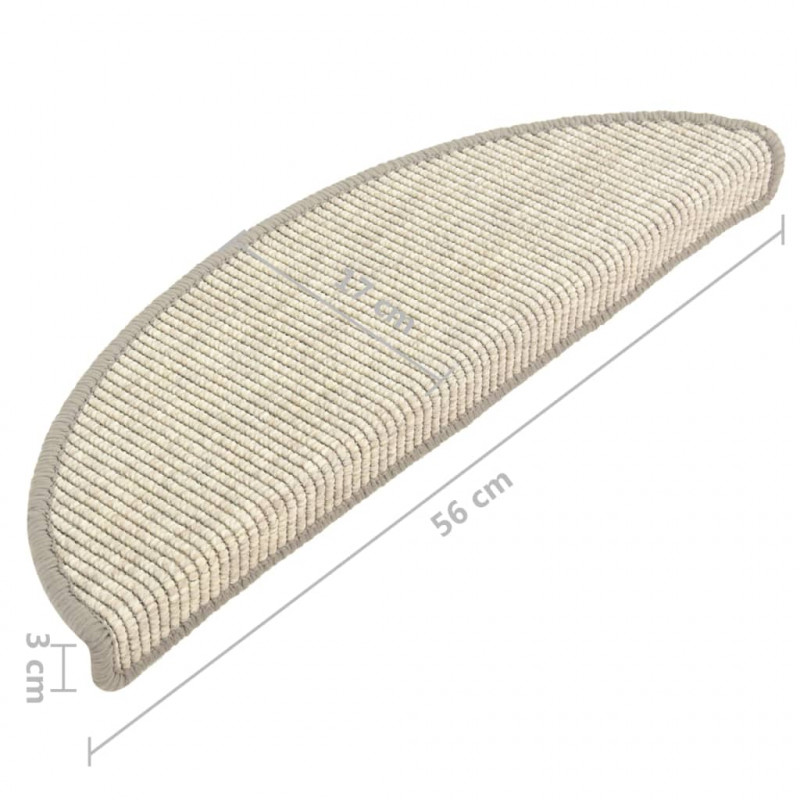 Samoprzylepne nakładki na schody, 15 szt., 56x17x3 cm, srebrne