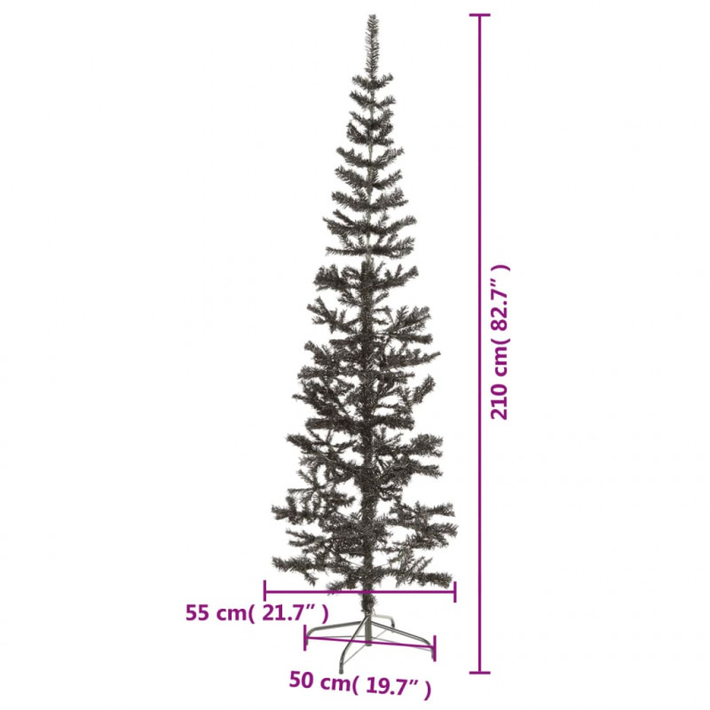 Smukła choinka, czarna, 210 cm
