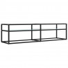 Szafka pod TV, biały marmur, 160x40x40,5 cm, szkło hartowane