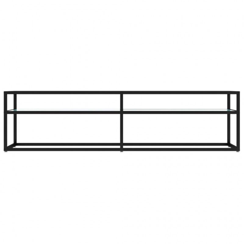Szafka pod TV, biały marmur, 160x40x40,5 cm, szkło hartowane
