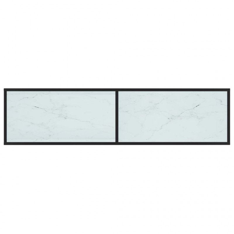 Szafka pod TV, biały marmur, 160x40x40,5 cm, szkło hartowane