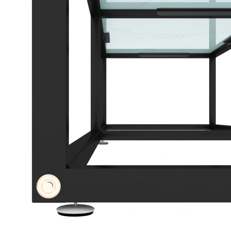 Szafka pod TV, biały marmur, 160x40x40,5 cm, szkło hartowane