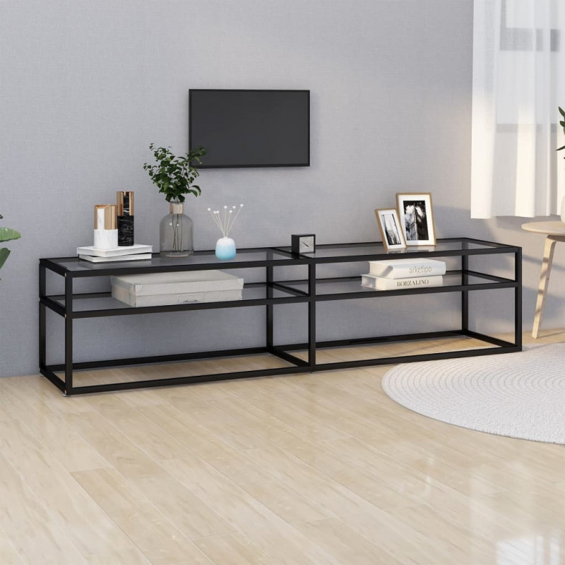 Szafka pod TV, przezroczysta, 180x40x40,5 cm, hartowane szkło
