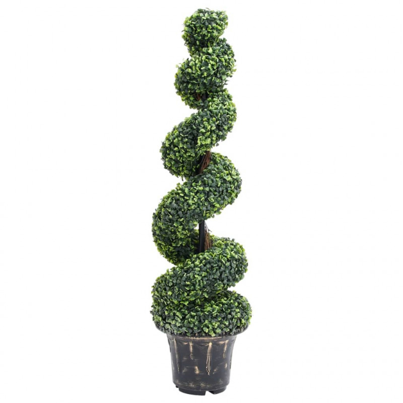 Spirala ze sztucznego bukszpanu, z doniczką, zielona, 117 cm
