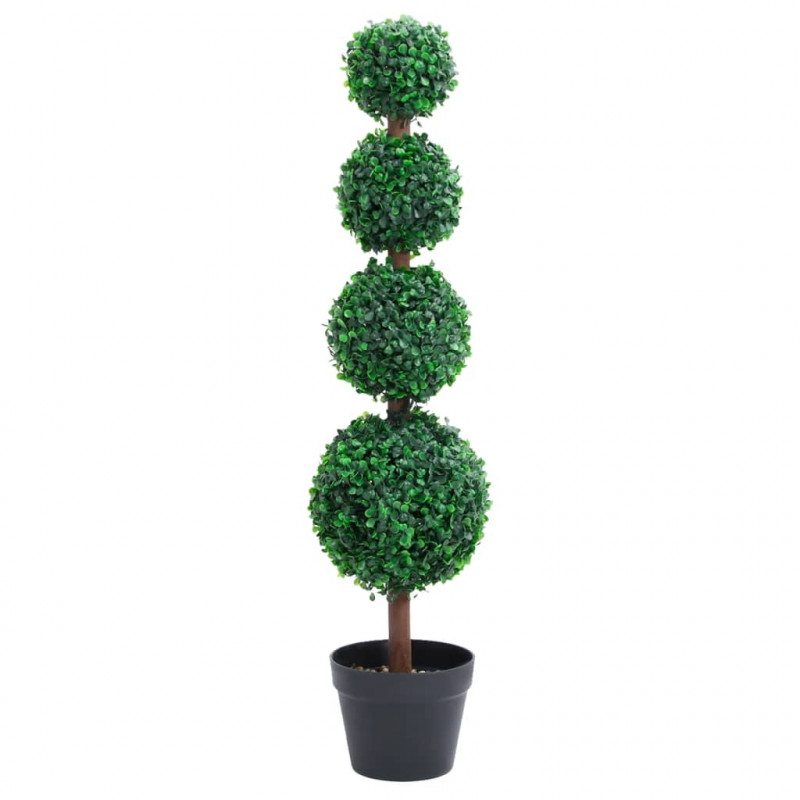 Sztuczny bukszpan w formie kul, w doniczce, zielony, 90 cm