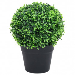 Kule ze sztucznego bukszpanu w doniczce, 2 szt., zielone, 32 cm