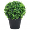 Kule ze sztucznego bukszpanu w doniczce, 2 szt., zielone, 32 cm