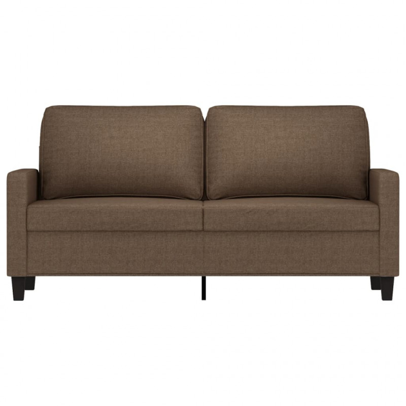 Sofa 2-osobowa, brązowa, 140 cm, tapicerowana tkaniną