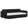 Sofa rozsuwana z szufladami, czarna, 90x200 cm, aksamit