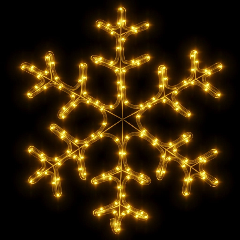 Świąteczna dekoracja płatek śniegu 144 LED ciepła biel 59x59 cm
