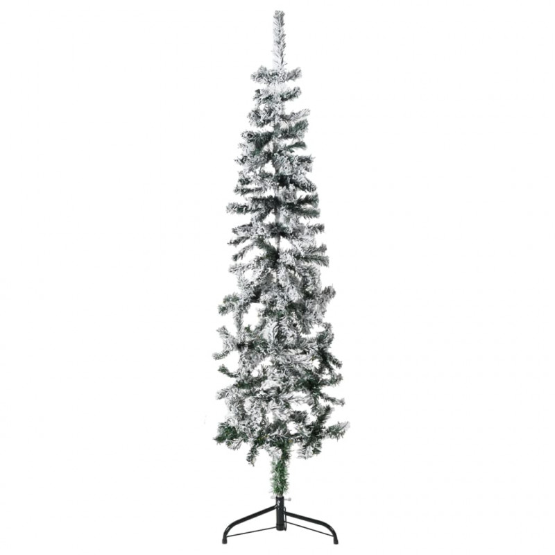 Smukła choinka połówka, sztuczna, ośnieżona, 150 cm