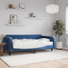 Sofa z materacem do spania, niebieska, 100x200 cm, aksamit