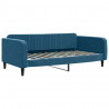 Sofa z materacem do spania, niebieska, 100x200 cm, aksamit