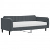 Sofa z materacem do spania, ciemnoszara, 100x200 cm, aksamit