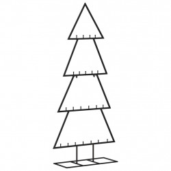 Metalowa choinka świąteczna, do dekoracji, czarna, 125 cm