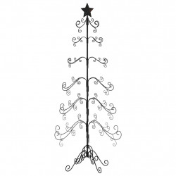 Metalowa choinka świąteczna, do dekoracji, czarna, 180 cm