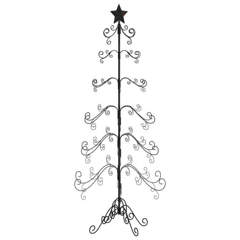 Metalowa choinka świąteczna, do dekoracji, czarna, 180 cm