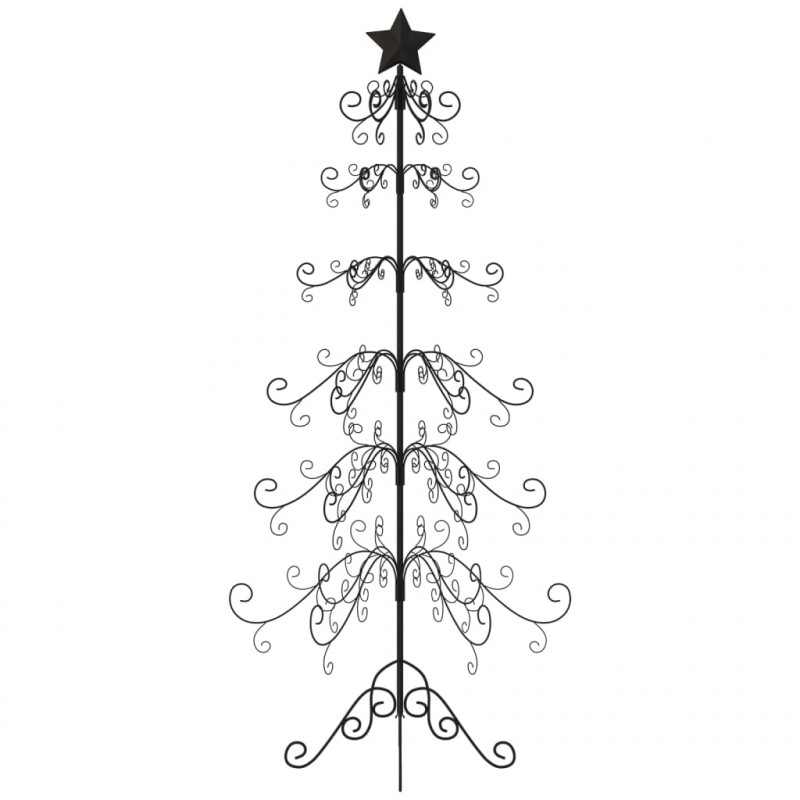 Metalowa choinka świąteczna, do dekoracji, czarna, 180 cm
