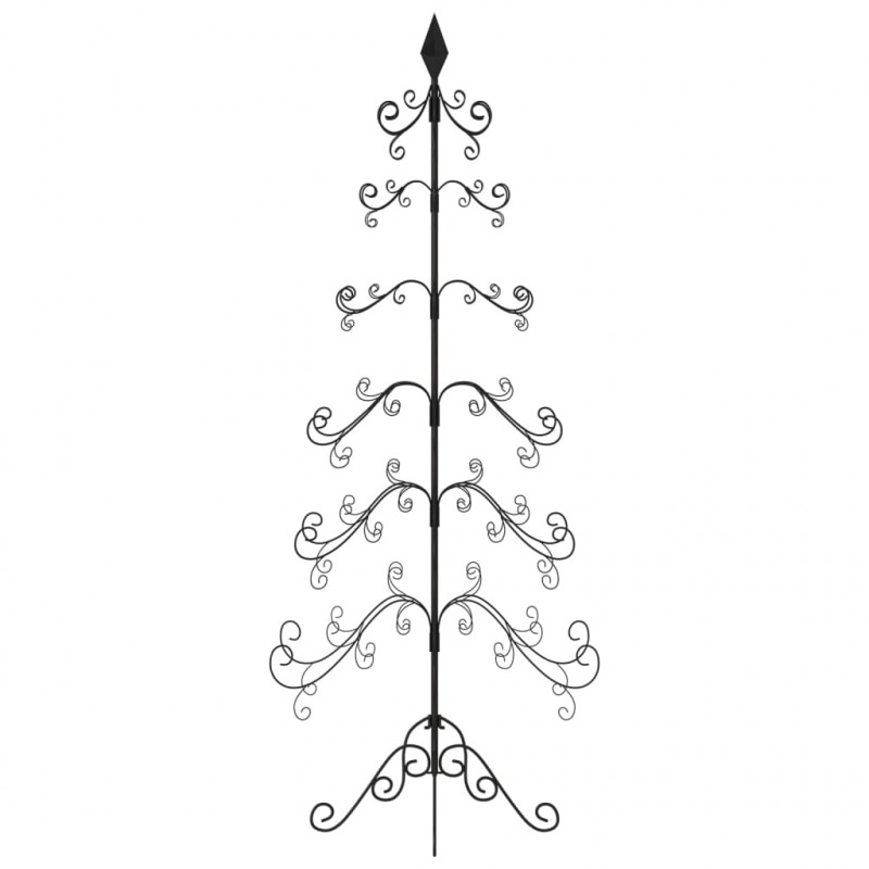 Metalowa choinka świąteczna, do dekoracji, czarna, 180 cm