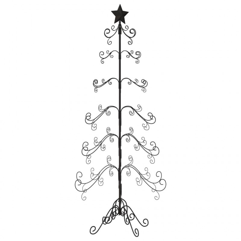 Metalowa choinka świąteczna, do dekoracji, czarna, 180 cm