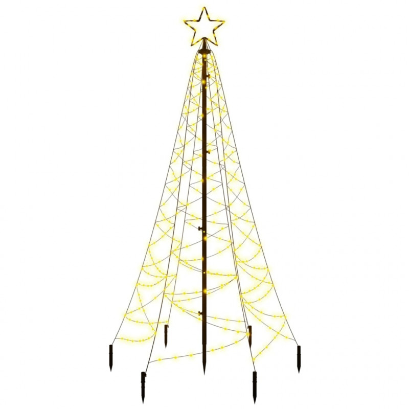 Choinka z kołkiem gruntowym, 200 ciepłych białych LED, 180 cm