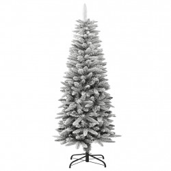 Sztuczna, smukła choinka pokryta śniegiem, 120 cm, PVC i PE
