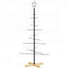 Metalowa choinka z drewnianą podstawą, czarna, 120 cm