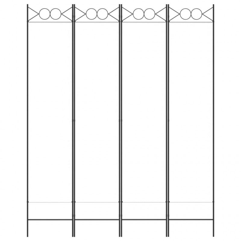 Parawan 4-panelowy, biały, 160x200 cm, tkanina