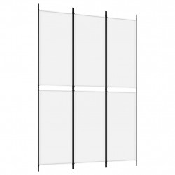 Parawan 3-panelowy, biały, 150x220 cm, tkanina
