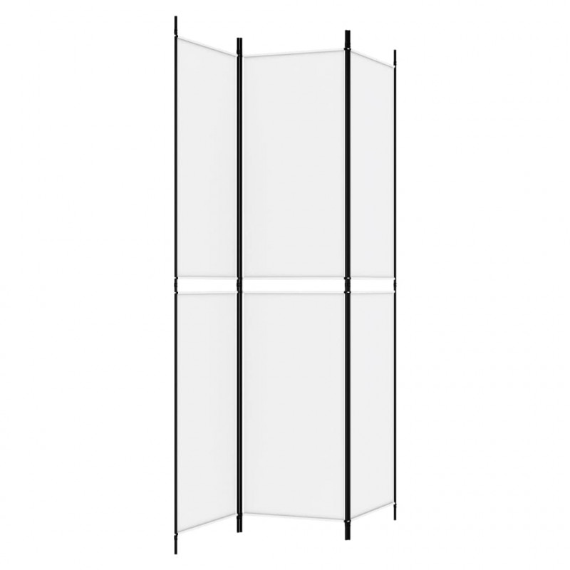 Parawan 3-panelowy, biały, 150x220 cm, tkanina