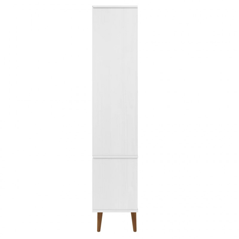 Witryna z szufladami MOLDE, biała, 90x35x175 cm, lita sosna