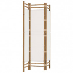 Składany parawan 3-panelowy, 120 cm, bambus i płótno