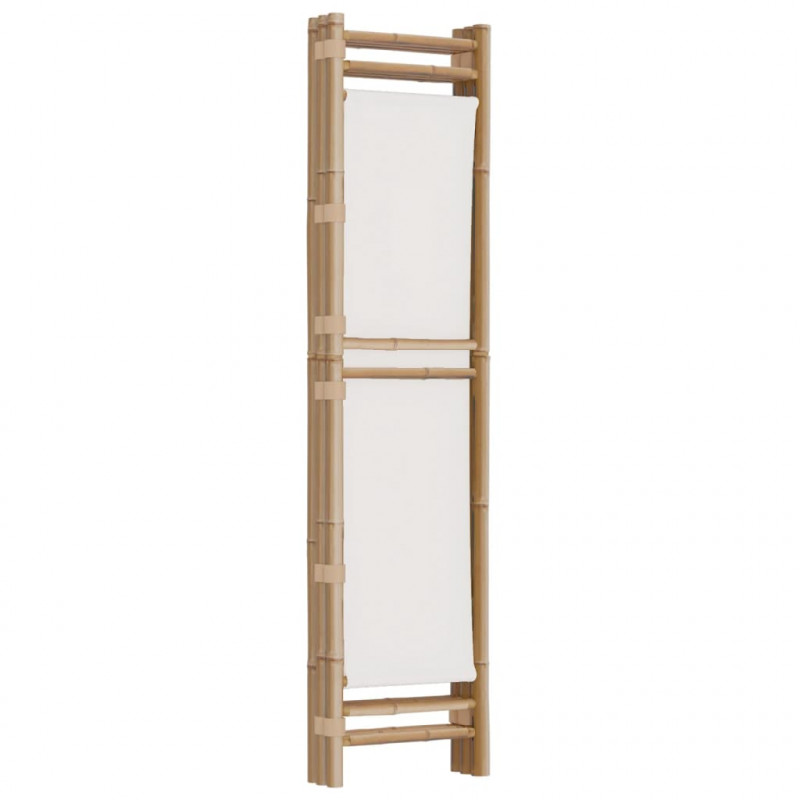 Składany parawan 3-panelowy, 120 cm, bambus i płótno