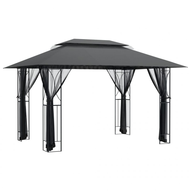 Altana z dachem, antracytowa, 400x300x270 cm, stal