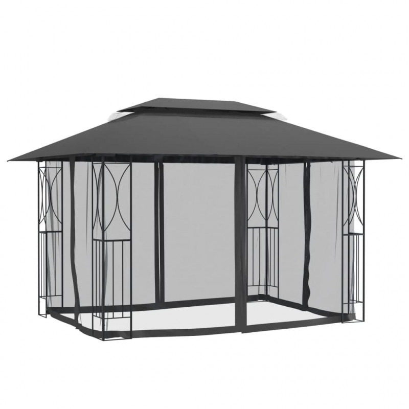 Altana z dachem, antracytowa, 400x300x270 cm, stal
