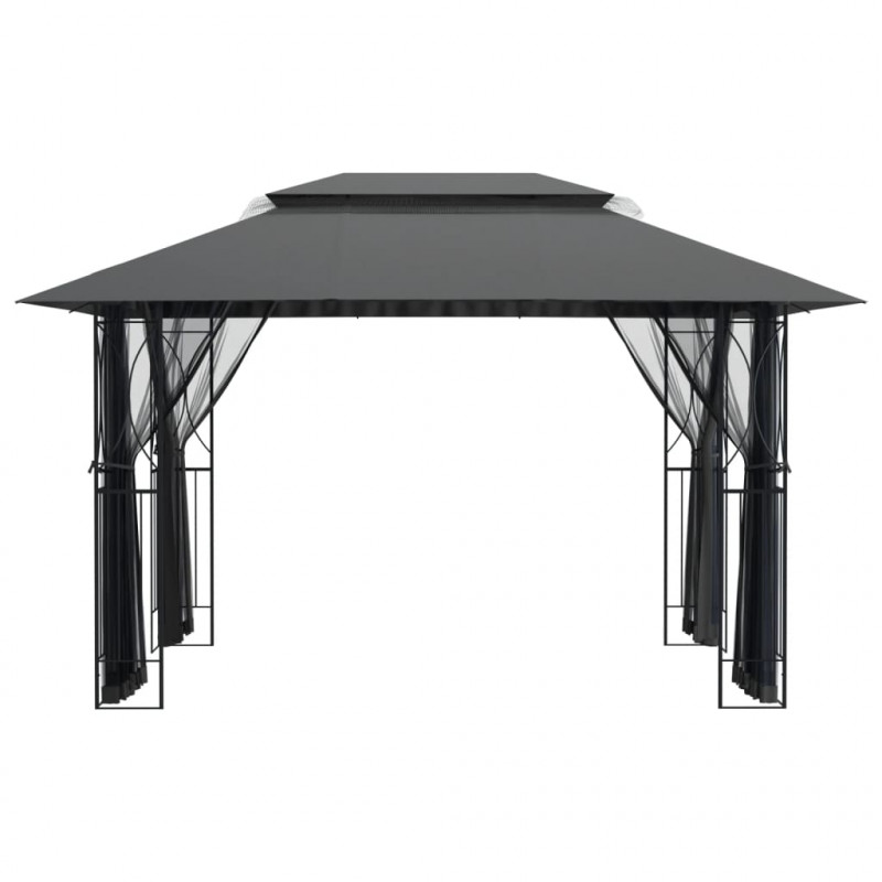 Altana z dachem, antracytowa, 400x300x270 cm, stal