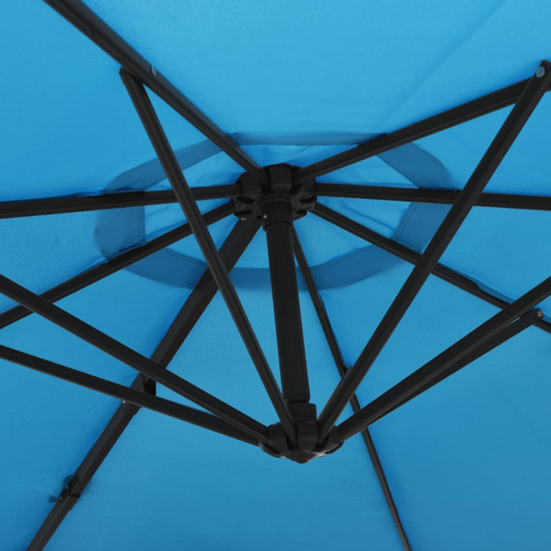 Ścienny parasol ogrodowy, niebieski, 290 cm