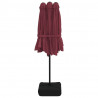 Podwójny parasol ogrodowy z LED, bordowy, 449x245 cm