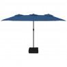 Podwójny parasol ogrodowy z LED, niebieski, 449x245 cm